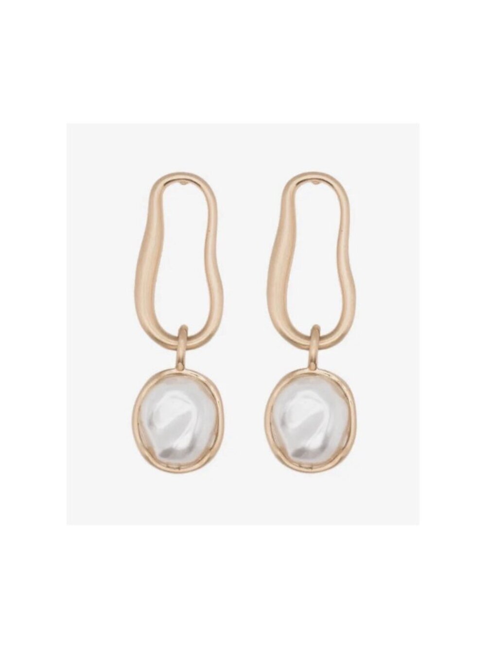 Cult Gaia Vera drop earrings Gold Pearl Accent 2"